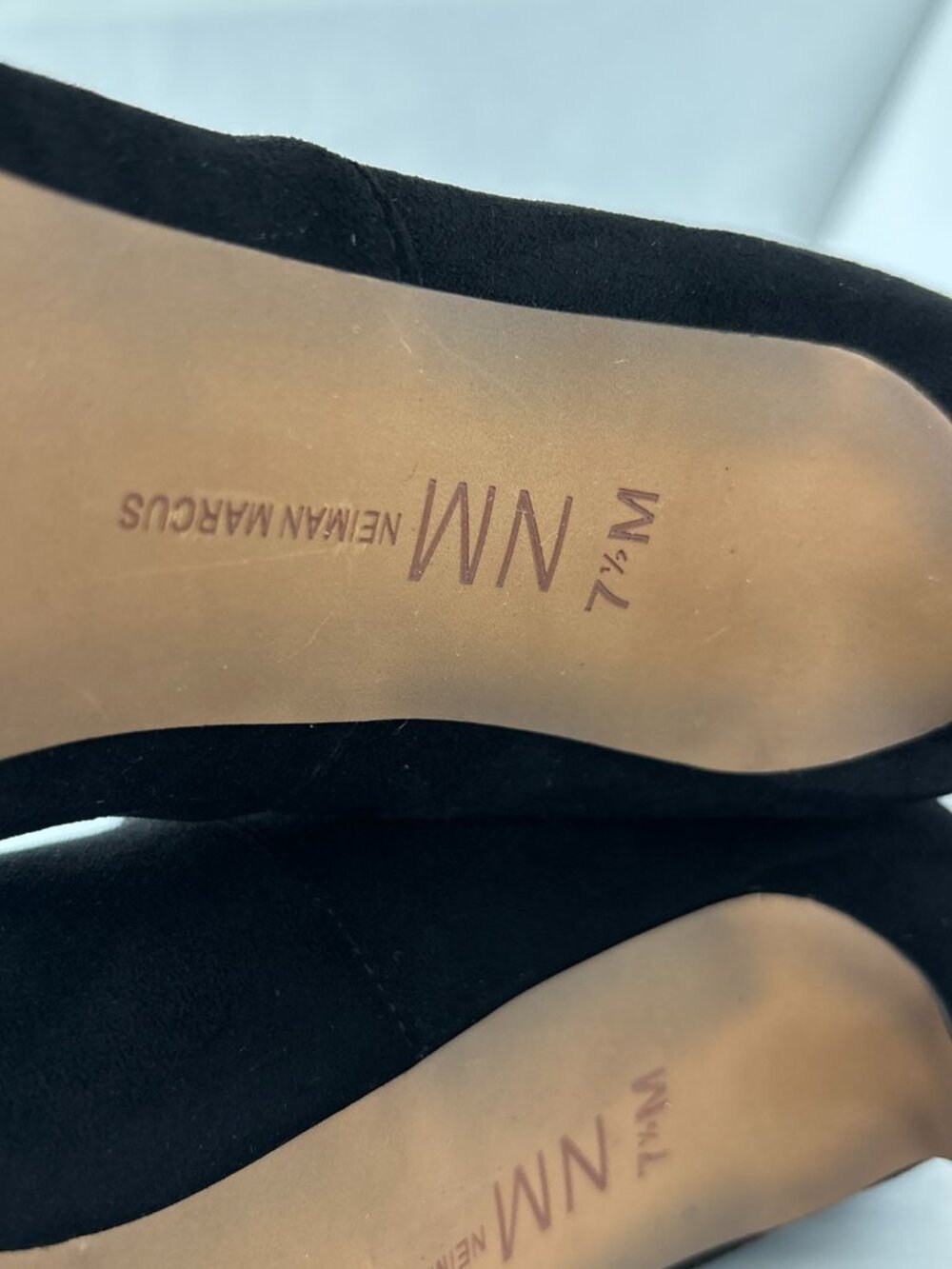 Neiman Marcus Black Suede Over the Knee Stiletto Boots Pointed Toe Tie Back 7.5M - Picture 7 of 14